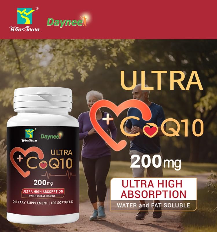 CoQ10 200mg Softgels with Vitamin E, Heart & Energy, 100 Count | High absorption Coenzyme Q10 with vitamin E for heart health, cellular energy and antioxidant support, 100 softgels