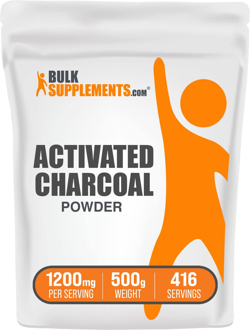 BulkSupplements.com Activated Charcoal Powder - Coconut Charcoal, Charcoal Powder for Teeth Whitening - Activated Charcoal Odor Absorber, Vegan & Gluten Free - 1200mg per Serving, 500g (1.1 lbs) 1.1 Pound (Pack of 1)