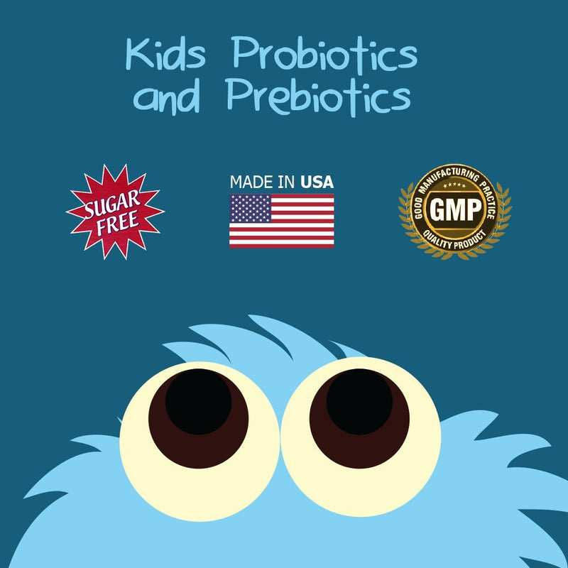[Australia] - 6 Billion CFU Kids/Children's Probiotics with Prebiotics, Sunfiber and Fos, for 10x More Effectiveness. One A Day Great Taste Chewable Probiotic, 2 Months Supply Per Bottle 