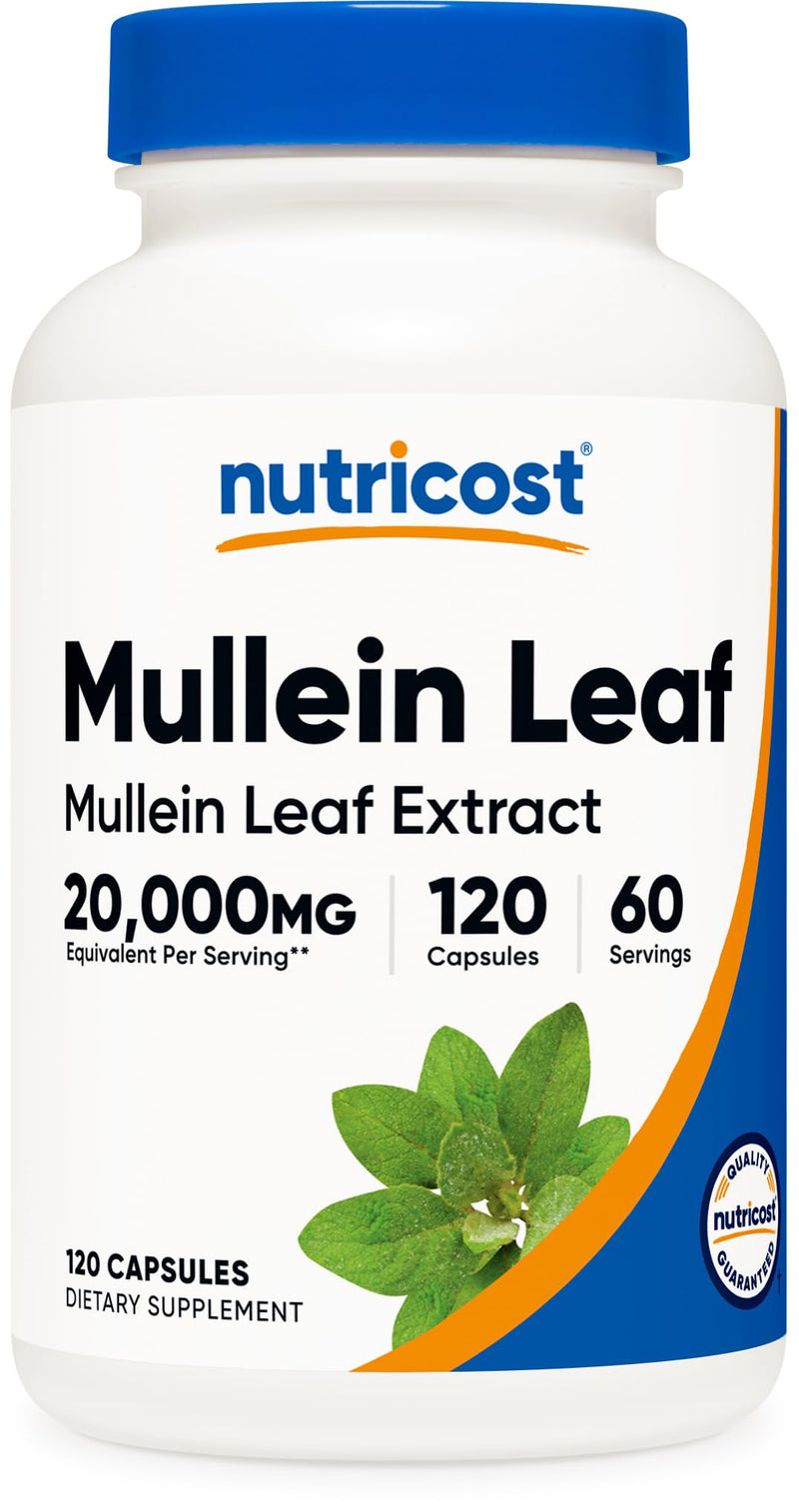 [Australia] - Nutricost Mullein Leaf Extract (20,000mg Equivalent) 120 Capsules - Vegan, 60 Servings 