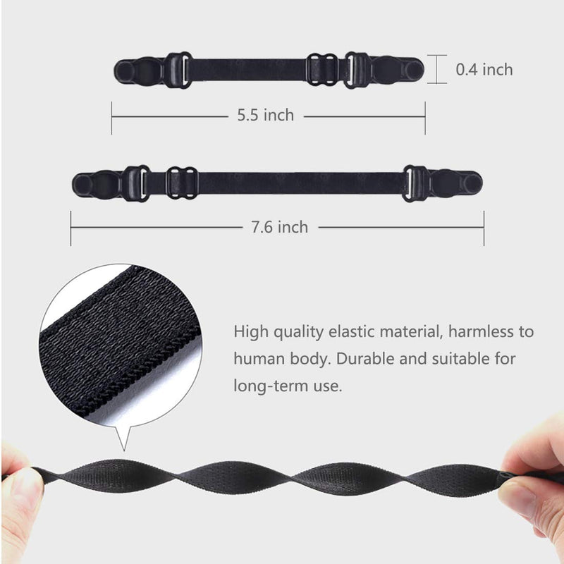 [Australia] - Mask Extender Strap, 10Pcs Elastic Fabric Mask Holder Clip Ear Protector with Adjustable Strap for Back of Head Ear…… Black（10 Pcs） 