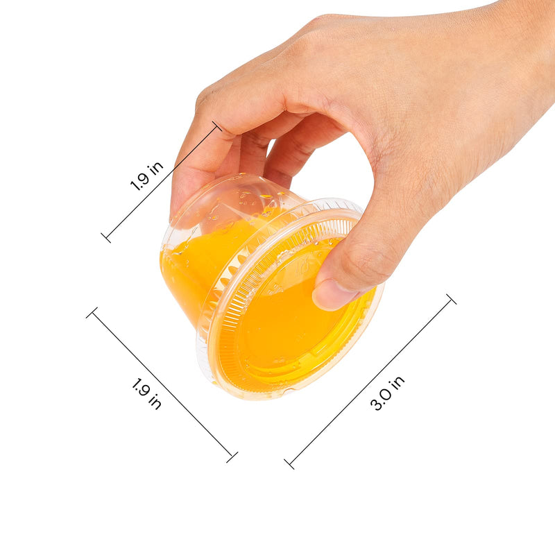 [Australia] - EDI [4 OZ, 50 Sets] Clear Disposable Plastic Portion Cups with Leakproof Lids | Condiment and Dipping Sauce/ Jello Shot Cups | Souffle Cups | BPA Free | Recyclable 4 oz 