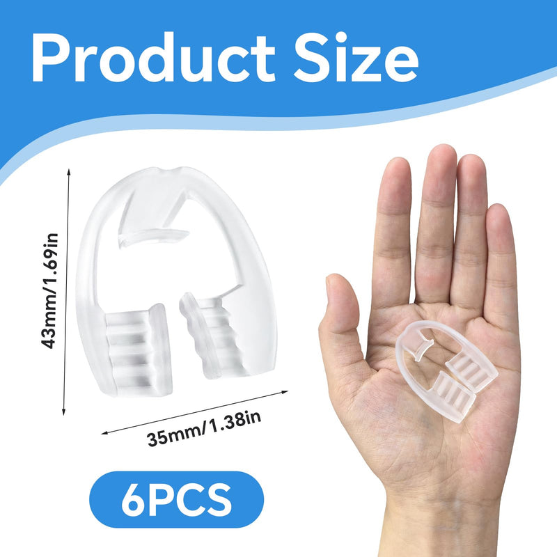 Mouth Guard for Grinding Teeth at Night, 6 Pack Nightguards for Teeth Clenching for Sleeping Bite Guard for Teeth Adults, No Boiling or Molding, Universal Size One Size Fits All