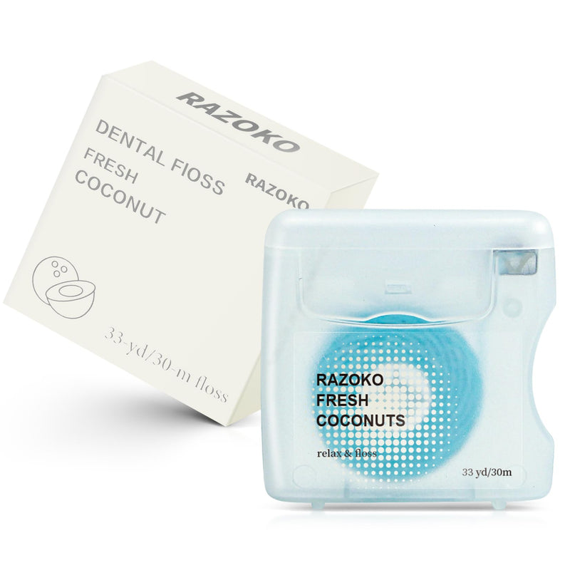 [Australia] - Coconut Oil Infused Woven Dental Floss Vegan Cruelty Free Coconut 6 Month Supply (33 Yards x 1 Unit) 
