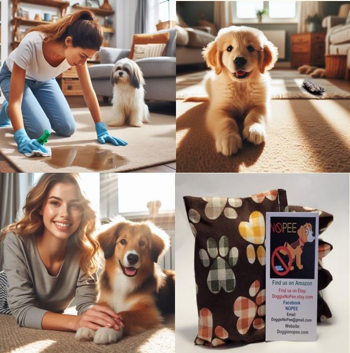 Dog Marking Prevention - Indoor - Permanent - Effective Solution - Stops Dogs from Marking or Peeing -eliminates a Dog's urge to Mark - Put Bag Down and Your Problem is Solved! (Brown(Paws)) - PawsPlanet Australia