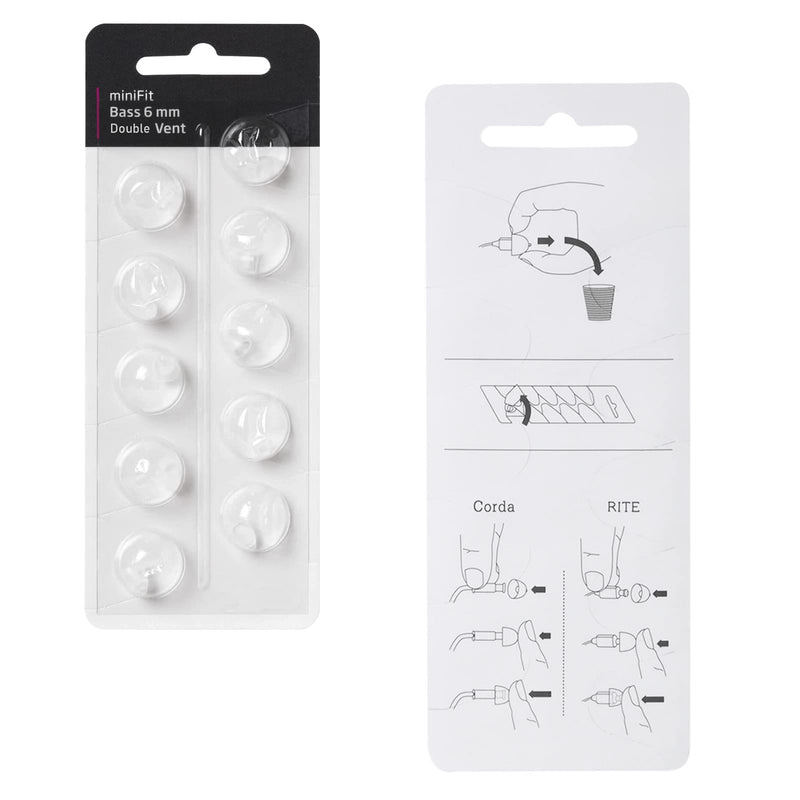 [Australia] - Hearing Aid Domes for Oticon MiniFit Double Vent Bass Domes: 3 Packs (6mm), Universal Domes for Oticon Hearing Aid Supplies 
