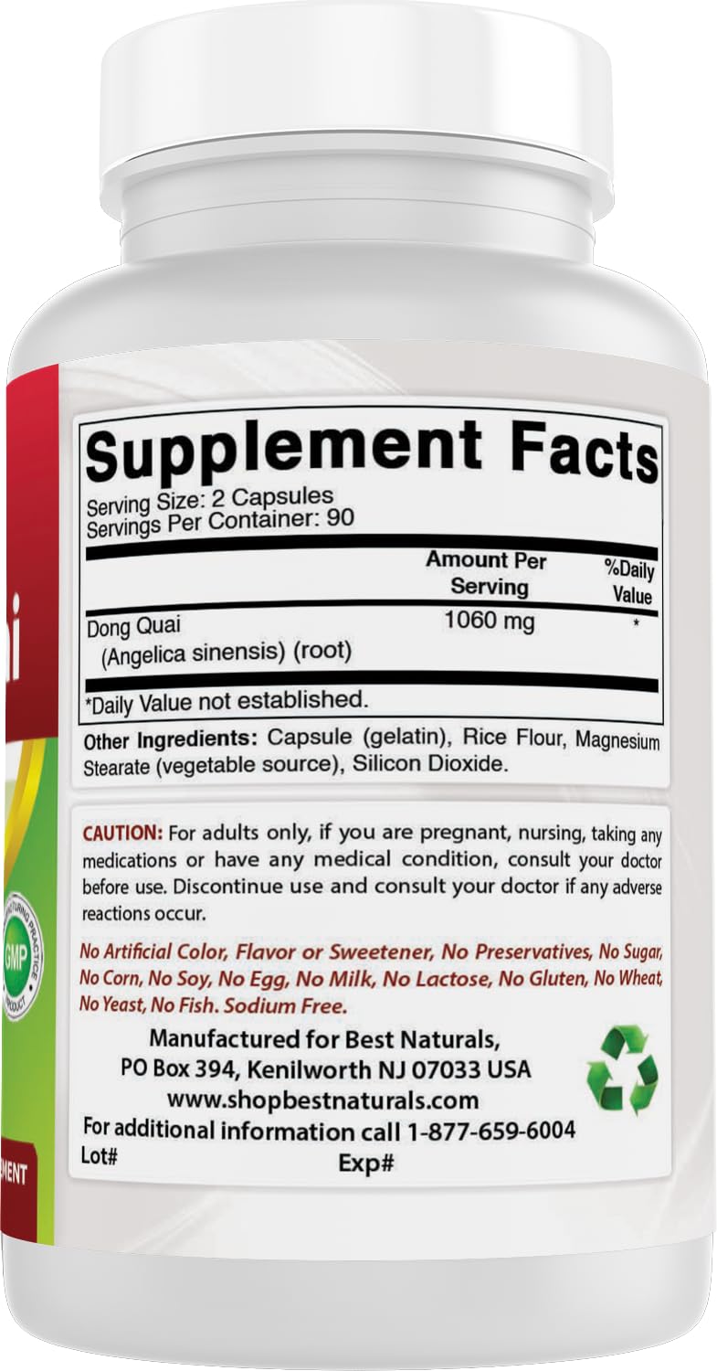 [Australia] - Best Naturals Dong Quai 530 mg 180 Capsules 