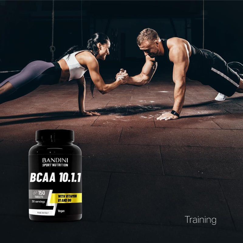 Bandini® BCAA 10.1.1 150 Tablets - Branched Chain Amino Acids 10:1:1 - Leucine, Isoleucine, Valine with Vitamin B1, B6-100% Vegan Lactose Free Aminoacids - Powerful Pre and Post Workout Supplement