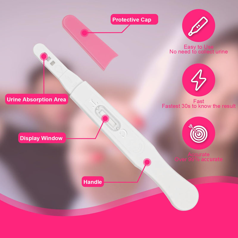 [Australia] - Pregnancy-Test Sticks-HCG Pink-Clear Early-Detection 3Count in 30 Seconds Individually Wrapped White-pink 