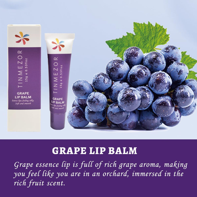 Hydrating Lip Balm - Hydrating Lip Glow & Plumper Gloss, Chapped Lips with Vitamin E, Aloe Vera Long-Lasting Hydration Formula Smooth and Silky Lips (2 pcs grape) 2grape