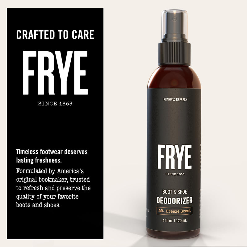 [Australia] - FRYE Boot & Shoe Deodorizer Spray - Powerful Enzyme Formula Spray for Shoe Odor Elimination in All Footwear (Mt. Breeze) 