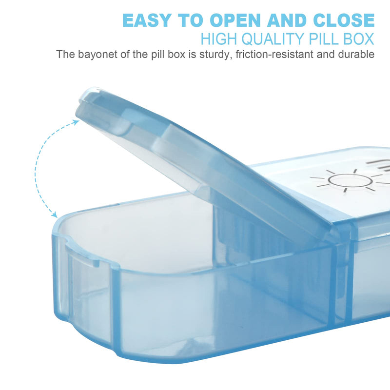 Weekly Pill Organizer 2 Times a Day Pill Boxes with PU Leather | AM PM Pill Box 7 Day Portable Travel Pill Case with 7 Colorful Box for Vitamins, Cod Liver Oil, Supplements Silver