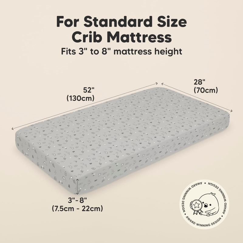 [Australia] - 2-Pack Organic Crib Sheets for Boys, Girls - Jersey Fitted Crib Sheet, Baby Crib Sheets Neutral, Crib Mattress Sheet, Cotton Crib Sheets, Breathable Crib Sheet, Baby Mattress Sheets (Woodland) Woodland 