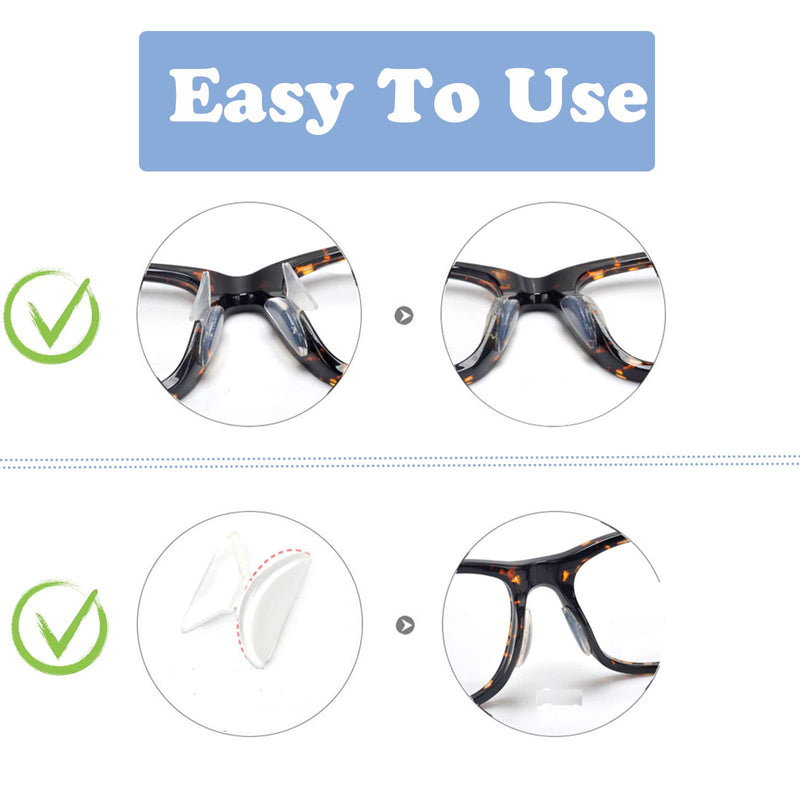 [Australia] - Glasses nose pads silicone, butterfly shape, glasses nose pads soft for glasses, sunglasses, 2.5 mm, 10 pairs, (clear) 10 pairs, clear 