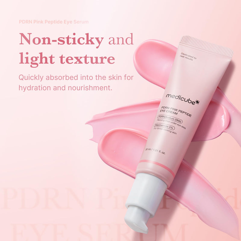 [Australia] - medicube Salmon DNA PDRN Pink Peptide Eye Serum with Niacinamide and 99% Purity Retinol for Fine Lines, Uneven Skin Tone, Korean Skin Care 1.01fl.oz 