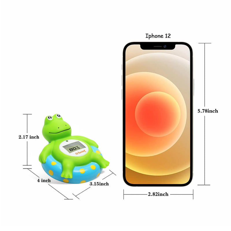 [Australia] - Doli Yearning Baby Bath Thermometer with Room Temperature| Fahrenheit and Celsius|Frog Lovely Shape|Kids' Bathroom Safety Products| Bath Toys… Blue 