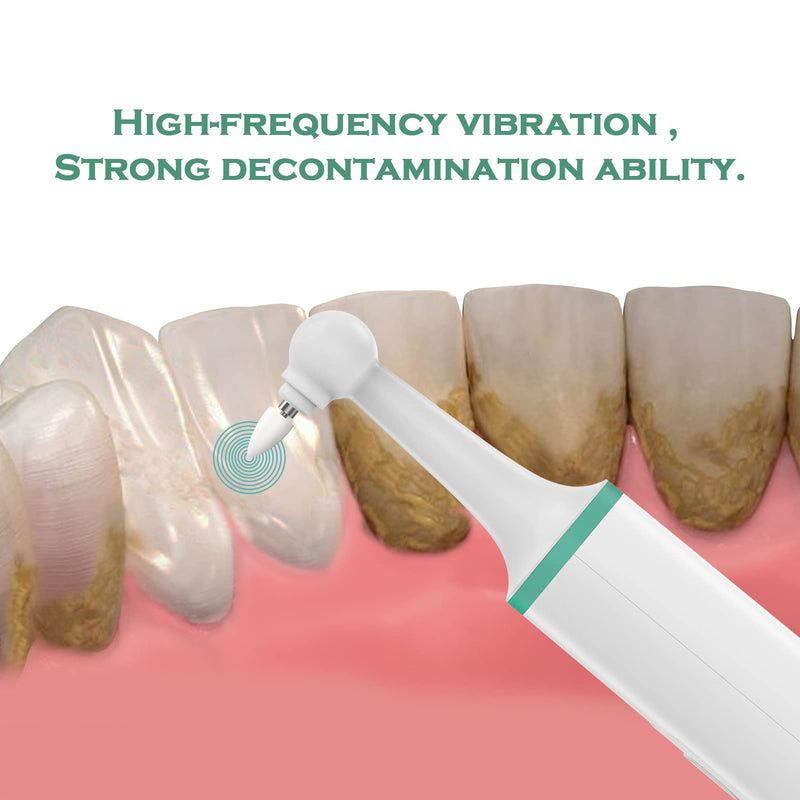 Electric Tooth Polisher, Household Electric Dental Calculus Remover with 8 Replacement Heads & 3 Adjustable Modes, Plaque Remover for Teeth, Teeth Cleaner Tools Green