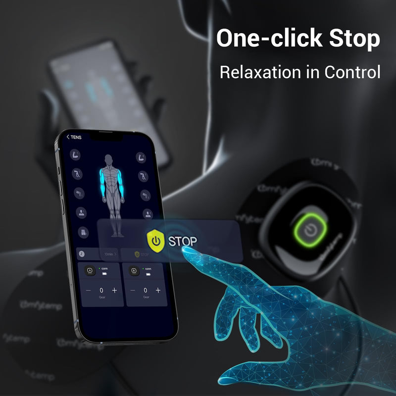 [Australia] - Comfytemp Wireless TENS Unit Muscle Stimulator with APP, FSA HSA Eligible Smart Dual Host TENS Machine for Pain Relief, EMS Device with 32 Modes, Pulse Muscle Massager for Back Shoulder Sciatica K6108 