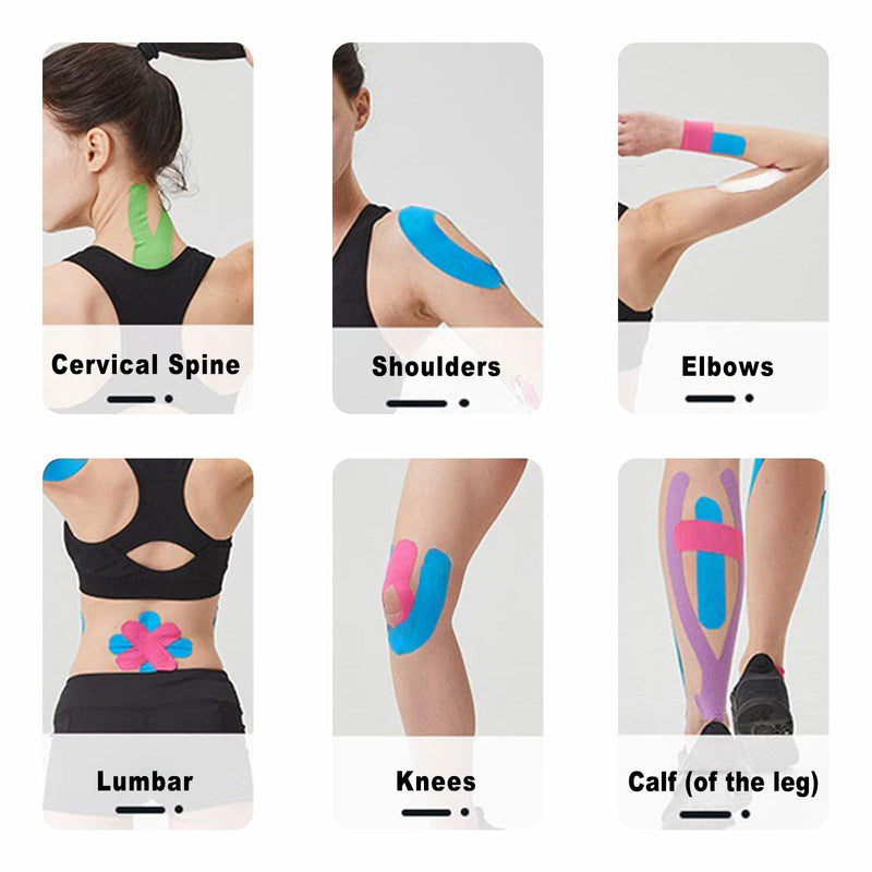 [Australia] - Kinesiology Tape 8 Rolls, Original Cotton Elastic Premium Athletic Tape,16.4 ft Uncut Tape,Hypoallergenic and Waterproof for Muscle Pain Relief and Joint Support Mix Pack of 8 