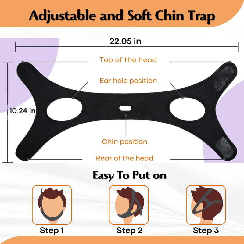 [Australia] - Adjustable Chin Strap for Snoring Relief, Anti-Snoring Chin Strap for Men and Women, Breathable and Skin-Friendly, Comfortable Chin Strap to Improve Sleep Quality and Reduce Snoring 