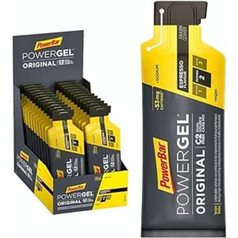 [Australia] - PowerBar - PowerGel Original - Espresso - 24x41g - High Carb Energy Gel - C2MAX - Sodium & 53mg Caffeine 41g (Pack of 24) 