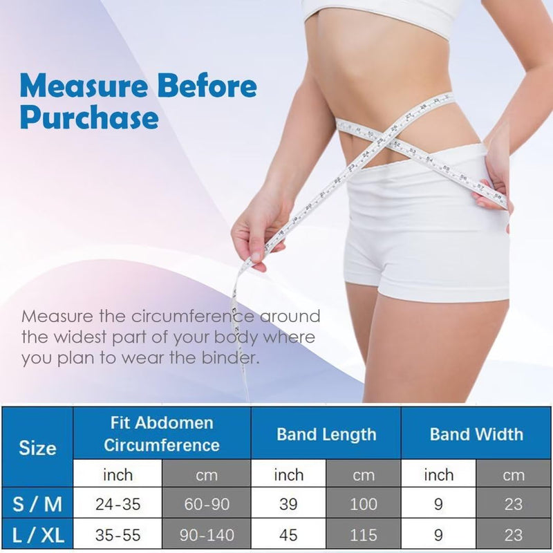 [Australia] - Paskyee Postpartum Belly Band, Abdominal Binder Post Surgery Belly Wrap, C Section Recovery Must Haves, Girdle for Postnatal Care, Waist/Pelvis Belt for Back Pain Relief Black S/M 