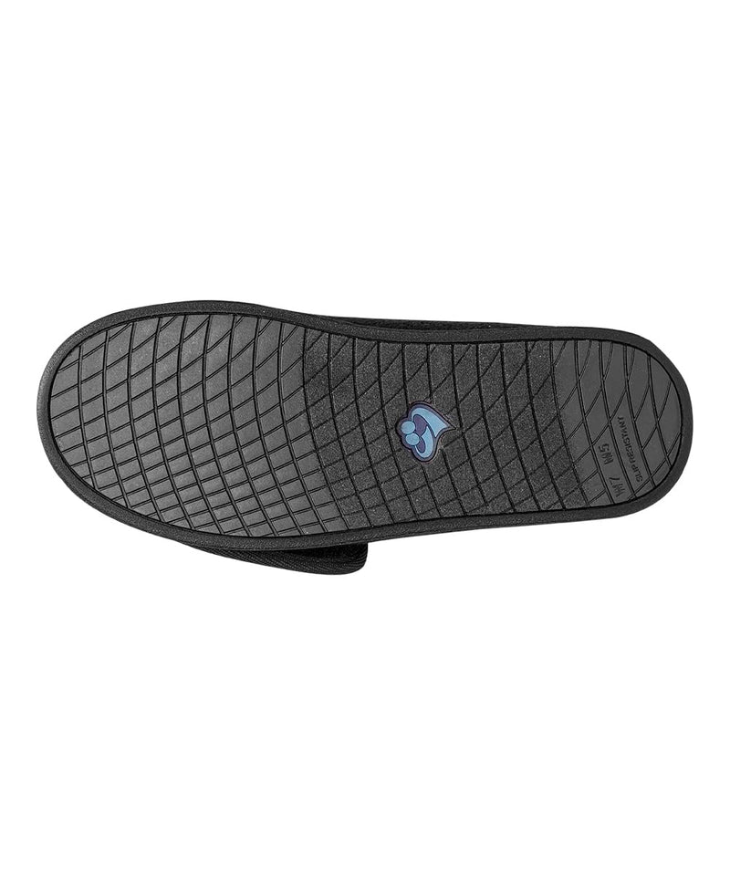 [Australia] - Silverts Diabetic Open-Toe Shoes for Women | Extra-Wide Non-Slip Comfortable Slippers for Elderly, Swelling, Sensitive Feet 7 Wide Black/Black 