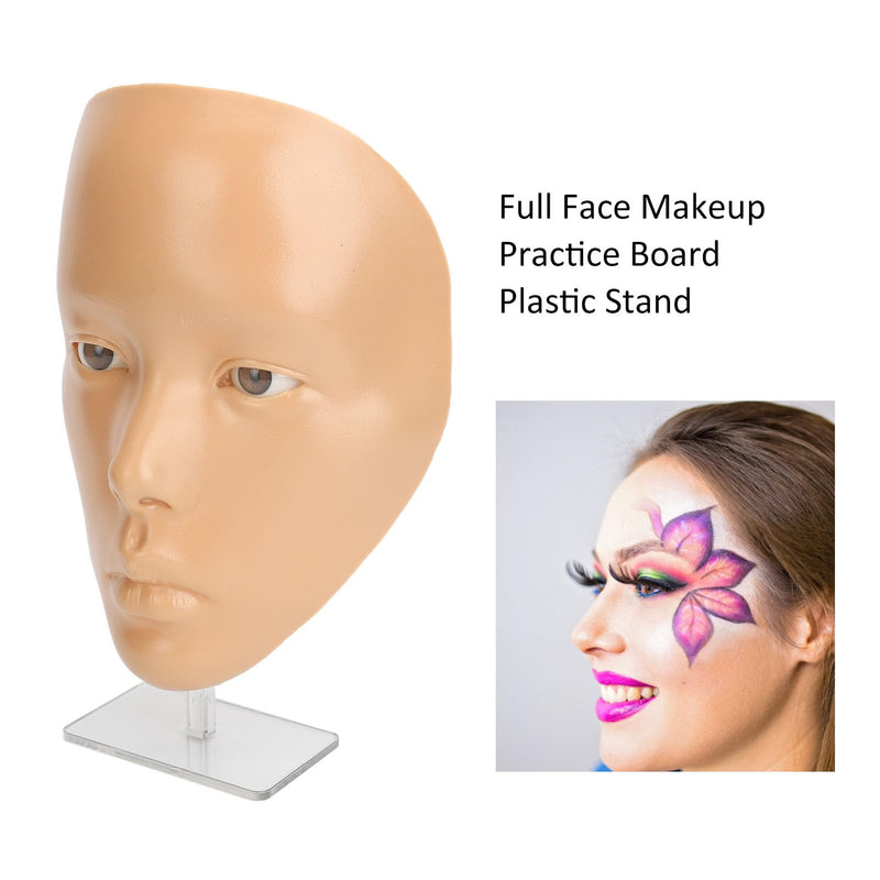 [Australia] - JTLB Makeup Practice Face with Plastic Stand 5D Silicone Full Face Makeup Practice BoardReusable Mannequin Tool for Beginner (Wheat Skin) 