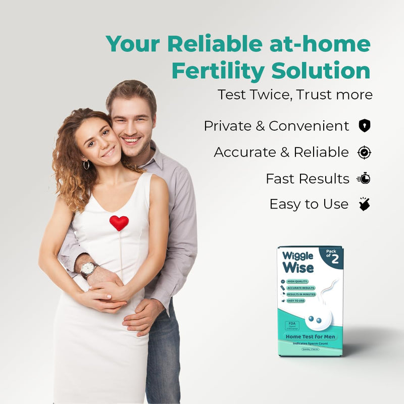 2-Pack Male Fertility Test - At-Home Sperm Count & Analysis Kit | Check Normal or Low Sperm Count, Fast, Private, Easy to use, Accurate At-Home Analysis, No Labs Visit