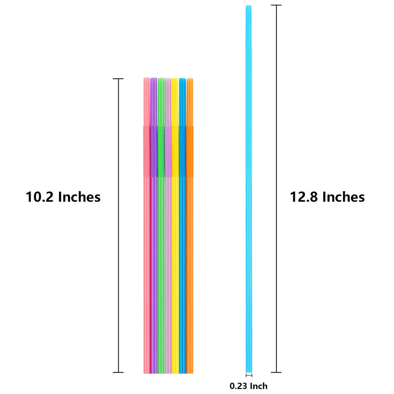 [Australia] - 300 Pcs Colorful Flexible Plastic Straws, BPA-Free Disposable Bendy Straws, 10.2" Long and 0.23'' Diameter Multicolor 