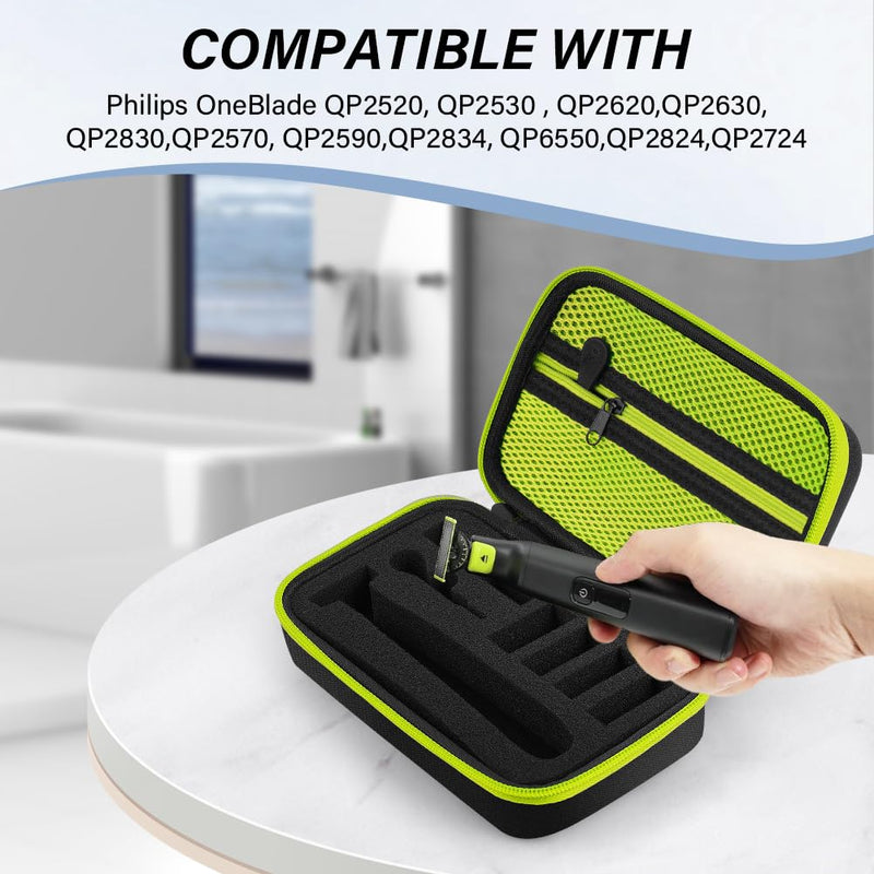 [Australia] - AOGOE Case for Philliips O Blade QP2520/30/70/90, QP2620/30, QP2724, QP2824/30/34, QP6550 Electric Shaver Protective Case, EVA Hard Case Leather with Sponge 