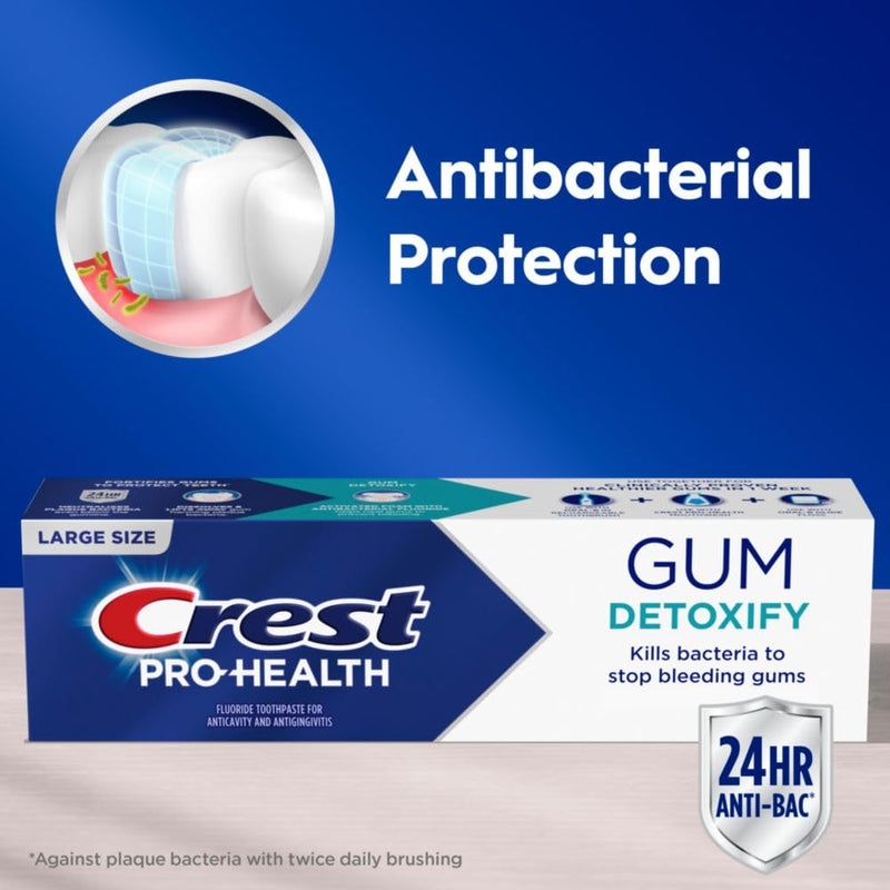 [Australia] - Crest Pro-Health Gum Detoxify Deep Clean Toothpaste, 4.8 oz Pack of 3 - Anticavity, Antibacterial Flouride Toothpaste, Clinically Proven, Gum and Enamel Protection, Plaque Control 