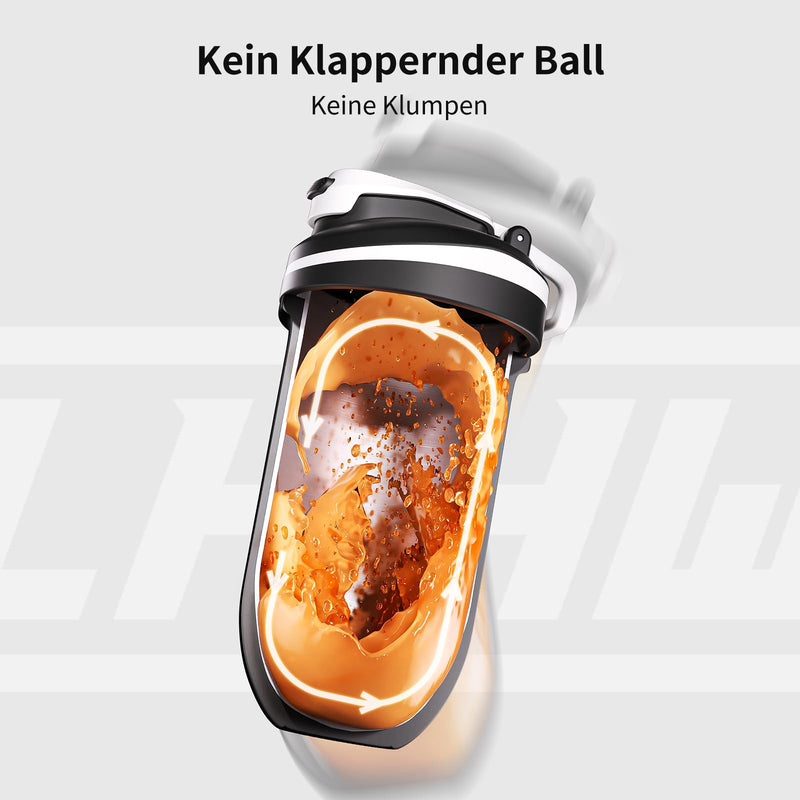 [Australia] - LHHW Protein Shaker stainless steel 500ml - no mixing ball required keep cold leak-proof BPA free protein shaker protein shake Force Black 