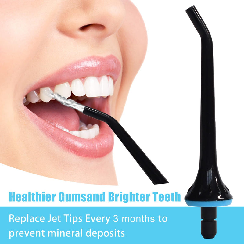 [Australia] - Replacement tips for COSLUS, Hangsun, Nicwell water flosser, oral irrigator attachments jet tip nozzle, black, 3 pieces 