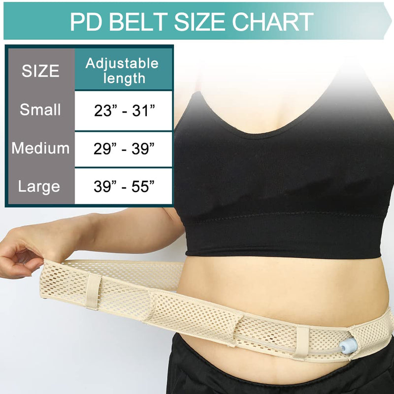 [Australia] - Comfortable Breathable Peritoneal Dialysis Belt PD Catheter Holder Accessories Adjustable Feeding G Tube Pouch Safety Secure Transfer Set Peg Tubing Supplies Men Women, Beige Large Large(Pack of 1) 