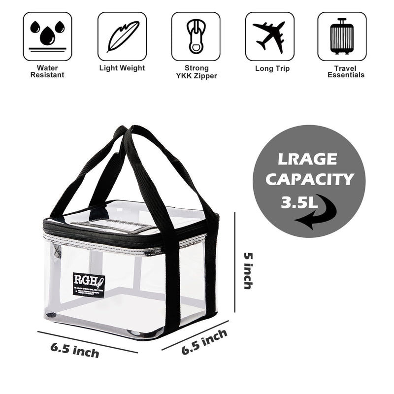 Rough Enough Clear Makeup Toiletry Bag Cosmetic Organizer Large for Travel Women Bundle Set