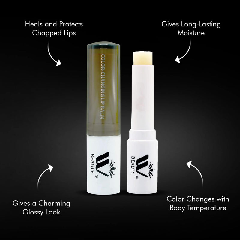 WBM Care Lip Balm 4-Pack, 3.3g Each – Enriched with Vitamin E, Color-Changing Tinted Moisturizer, Provides Long-Lasting Repair, Hydration, and Soft, Smooth Lips 4 Count (Pack of 1)
