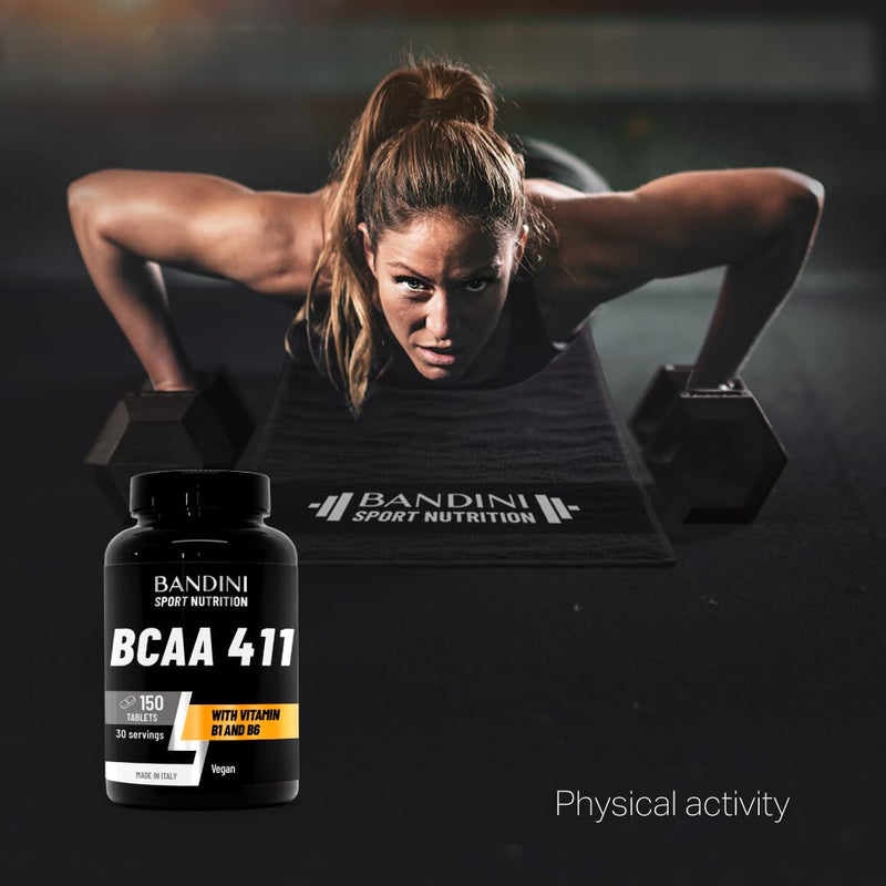 Bandini® BCAA 4:1:1 150 Tablets - Branched Chain Amino Acids BCAA 4.1.1 - Leucine, Isoleucine, Valine with Vitamin B1 & B6-100% Vegan, No GMO - Food Supplement for Pre & Post Workout Muscle Recovery 150 count (Pack of 1)
