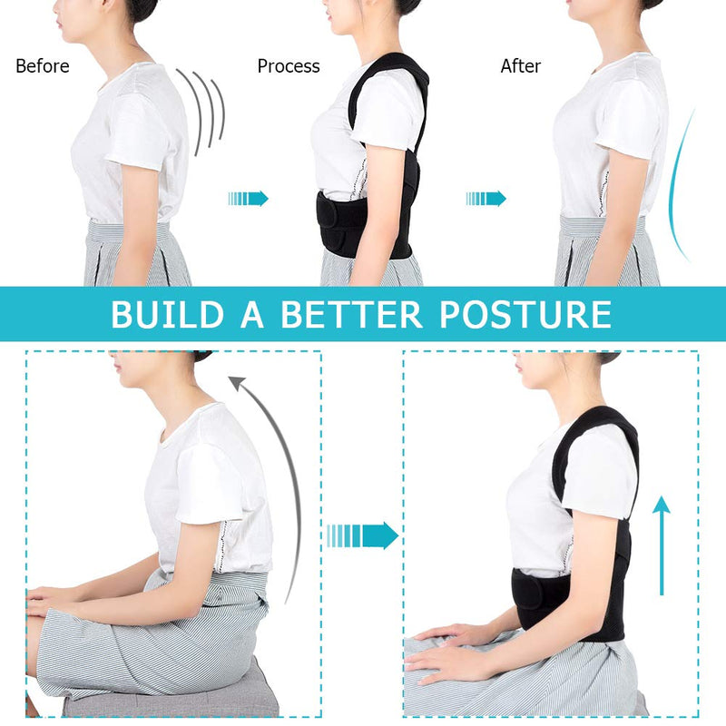Shoulder and Back Support, Posture Corrector for Men and Women, Adjustable Back Brace Back Support with Back Shoulder Lumbar Waist Support Belt, Prevent Slouching, Relieve Back Pain (X-Large)