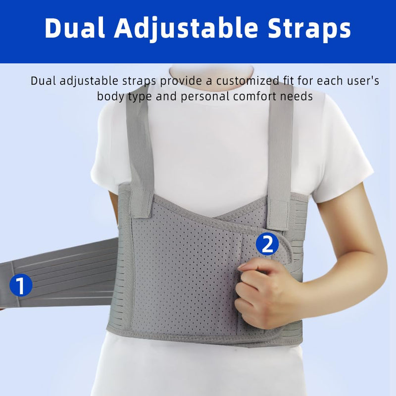 [Australia] - Rib Brace for Women,Adjustable Rib Compression Wrap with Cross Straps, Chest Support for Rib Fractures, Chest Strains, and Dislocations,Rib Braces Fixation Strap for Men (L/XL) L/XL 