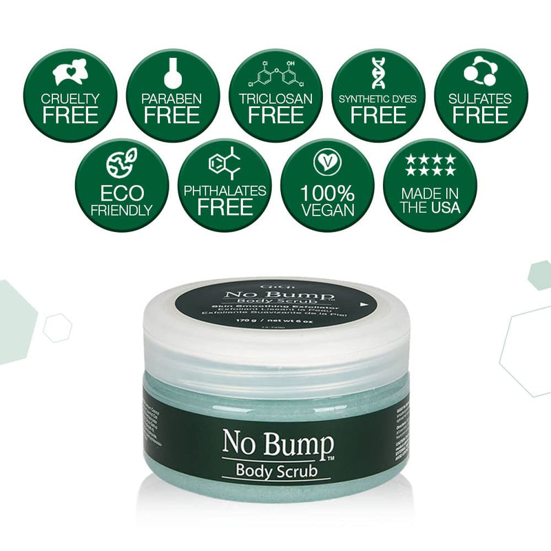 [Australia] - GiGi No Bump Body Scrub – Bikini Exfoliating Scrub for Ingrown Hair, Razor Bumps Treatment for Women, 6 oz, 2 Pack 6 Ounce (Pack of 2) 
