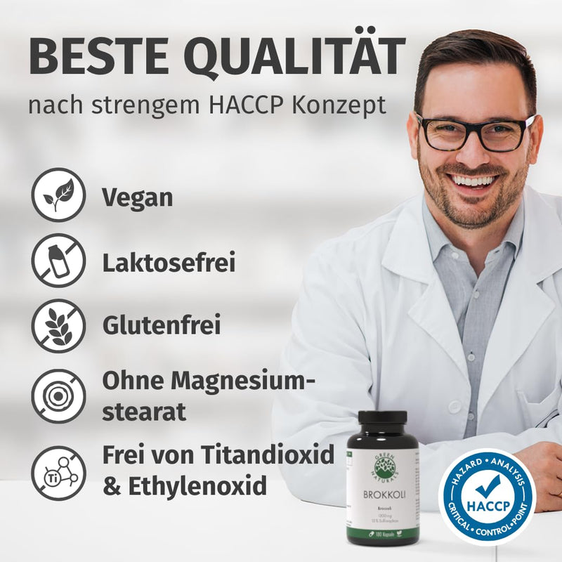 [Australia] - Broccoli extract | 170mg Sulforaphane | 1300mg daily dose | 180 capsules | 3 month supply | vegan & without additives | Manufacturing & laboratory testing in DE | Green Naturals® 