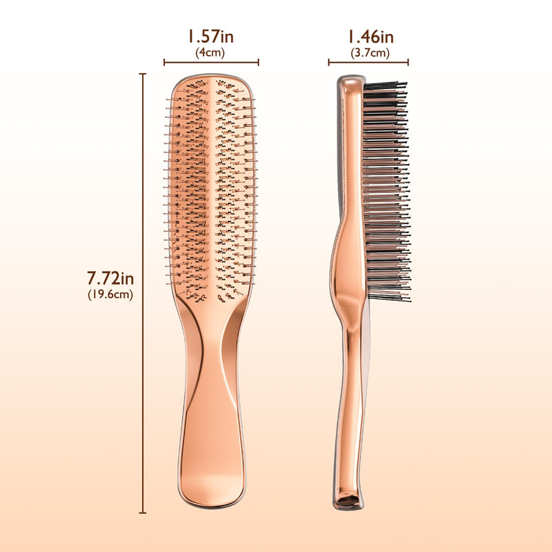 Detangling Hair Brush, Dry and Wet Detangler Hair Brush for Women and Men, Massager Scalp Brush for Straight/Long/Fine Hair, Rose Gold