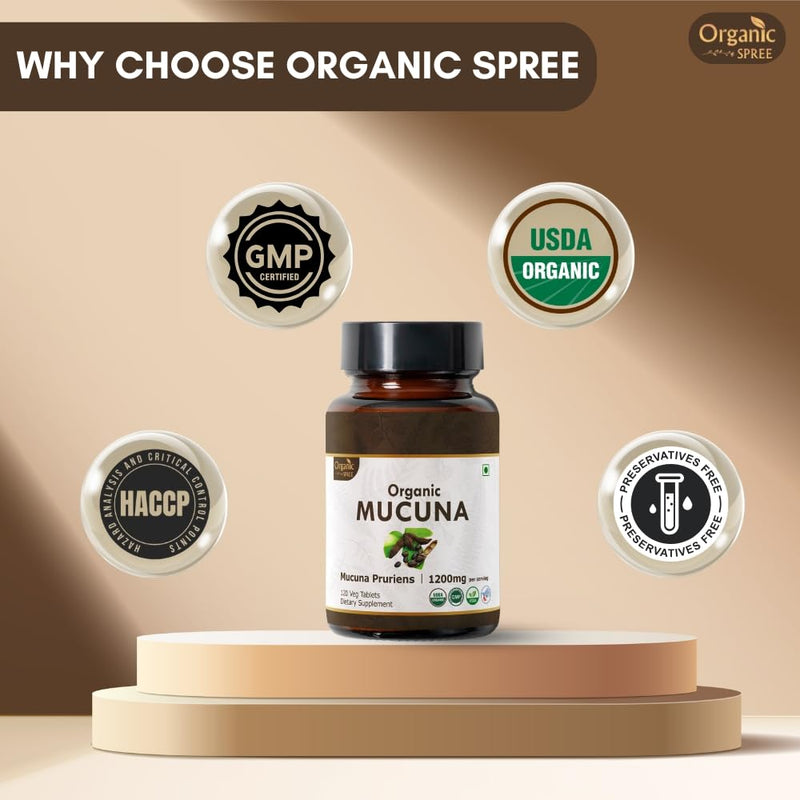 [Australia] - Mucuna 120 Tablets ‚Äì USDA Organic Mucuna Pruriens ‚Äì Supports Relaxation & Cognitive Function* 1 