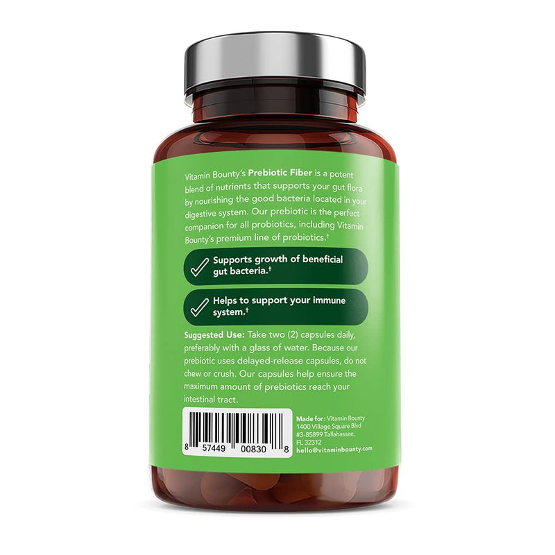 Vitamin Bounty Pro-50 Probiotics & Prebiotic Fiber Bundle: 13 Strains, 50 Billion CFUs, Digestive & Gut Health Support, Delayed Release Capsules - 90 Capsules Total for Men & Women