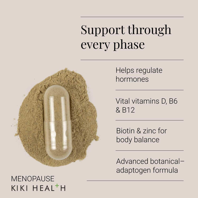 Menopause Blend – Natural Adaptogenic Botanicals & Vitamins for Bloating, Hot Flush Relief, Mood Balance, Restful Sleep & Bone Health – Menopause and Perimenopause Supplement – 60 Vegicaps