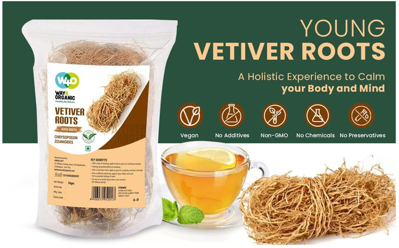 [Australia] - Vetiver Root/Dried Khus-Khus/Vetiveria Zizanioides (50 grams), Young Roots Not Aged Matured Roots, Natural Herbal Coolant - Way4Organic (3 Pack) 5.29 Ounce (Pack of 1) 