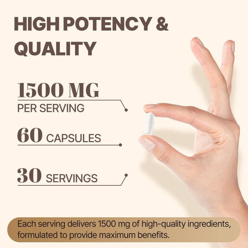 [Australia] - Tinnitus for Ringing Ears 1500 MG, Tinnitus Supplement Ear Ringing, Higher Absorption, Premium Ingredients, Reduce Ear Tinnitus for Women and Men, Made in USA, Non-GMO, 60 Couts 60 Count (Pack of 1) 