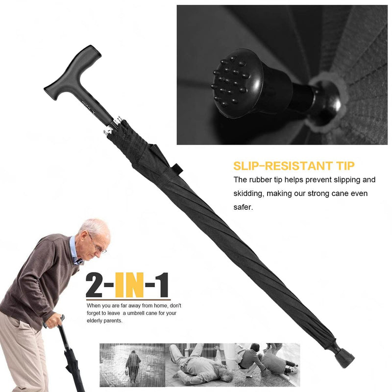 Walking Cane Umbrella, Walking Sticks Crutch Umbrella, Heavy Duty Frame,Lightweight - Windproof Umbrella Cane,Great Gift for Birthday,Christmas,Father's Day,Men,Women