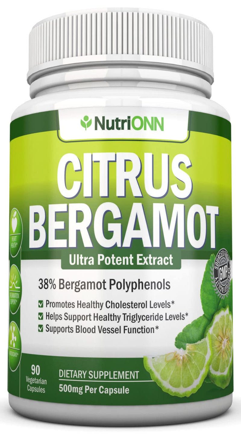 [Australia] - Citrus Bergamot - 500 mg - 90 Vegetarian Capsules - 38% Polyphenols - Natural Premium Quality Citrus Bergamot Extract - Promotes Healthy Triglyceride Levels 